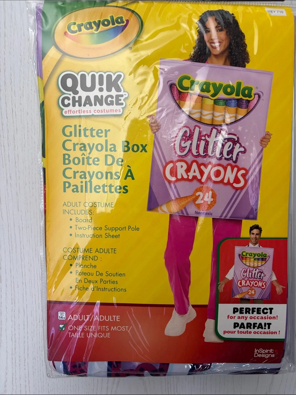 Crayola Crayon Glitter Box Halloween Costume Quik Change OS 14+ Teen Adult